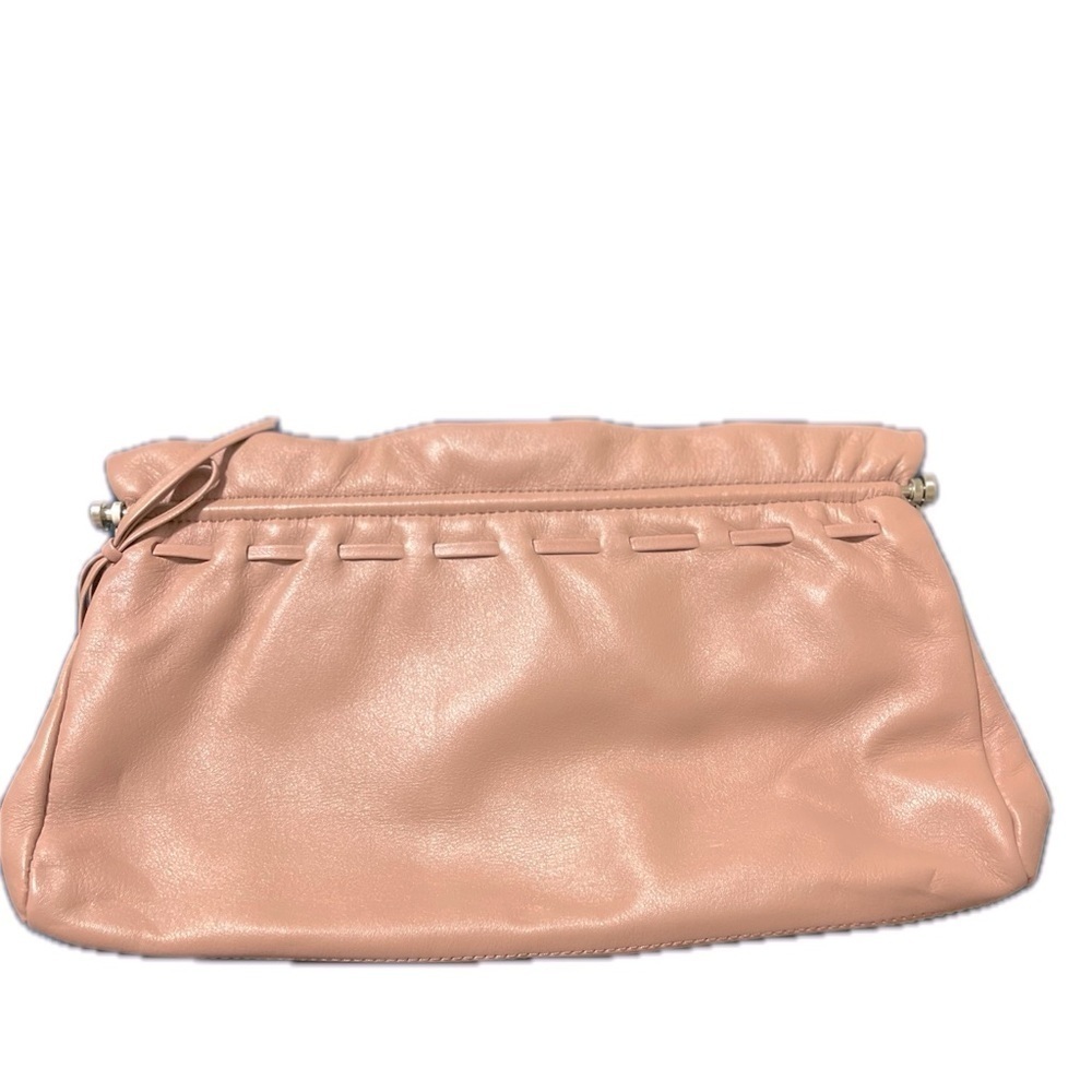 Ann Taylor Genuine Leather Clutch, Dusty Rose